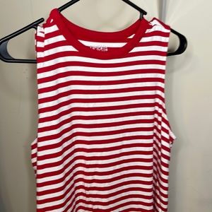 Striped red and white loose fitting dress